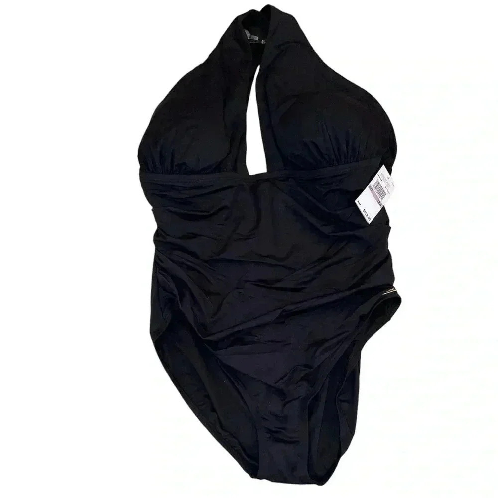 Michael-Michael Kors Black Keyhole One-Piece  Swimsuit sz 22 W